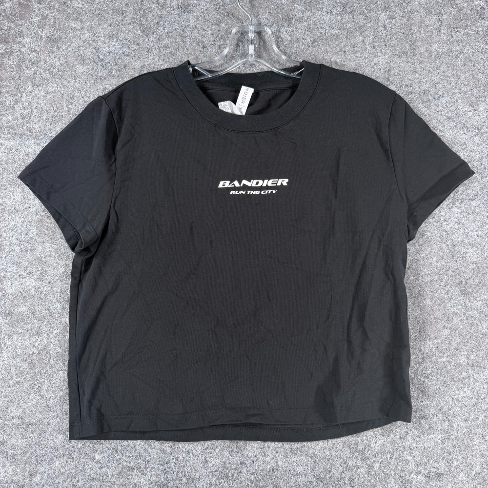Bandier‎ Run The City Baby T-Shirts Womens L Black Lightweight Comfort Crewneck